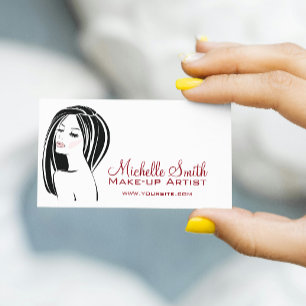Visagistin Frau Gesicht lange Wimpern Branding Visitenkarte