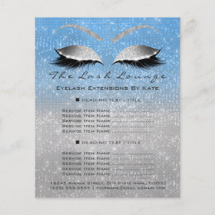Visagistin Schönheitssalon Blau Glitter Silber Flyer