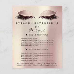 Visagistin Schönheitssalon Wimpern Flyer Rose Funk