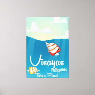 Visaja, Philippinen Cartoon Reiseplakat Leinwanddruck