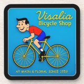 VISALIA BICYCLE SHOP. GETRÄNKEUNTERSETZER (Vorderseite)