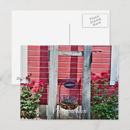 Visby Begrüßungszeichen Postkarte (Vorne/Hinten)