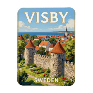 Visby Schweden mittelalterliche Mauern und Ostseek Magnet