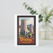 Visby Schweden - Vintage Travel Postkarte (Stehend Vorderseite)