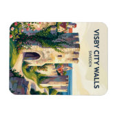 Visby Stadtmauer Schweden Magnet (Horizontal)