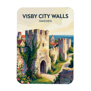 Visby Stadtmauer Schweden Magnet