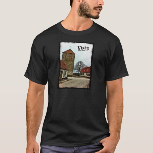 Visby, Turm Gotland, Schweden mit dunkler Grenze T-Shirt (Vorderseite)