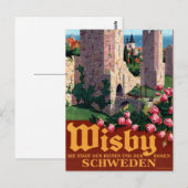 Visby Vintage Travel Poster neu Postkarte (Vorne/Hinten)