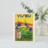 Viseu Portugal Vintage Poster 1934 Postkarte (Stehend Vorderseite)