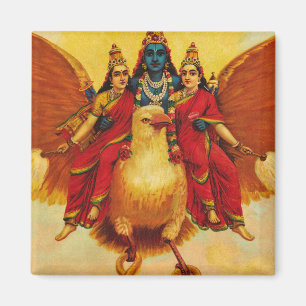 Vishnu, Garuda, Vahana von Raja Ravi Varma Magnet