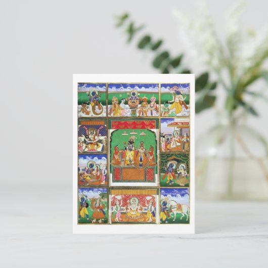 Vishnu im Zentrum seiner zehn Avatare, Jaipur, R Postkarte (Stehend Vorderseite)