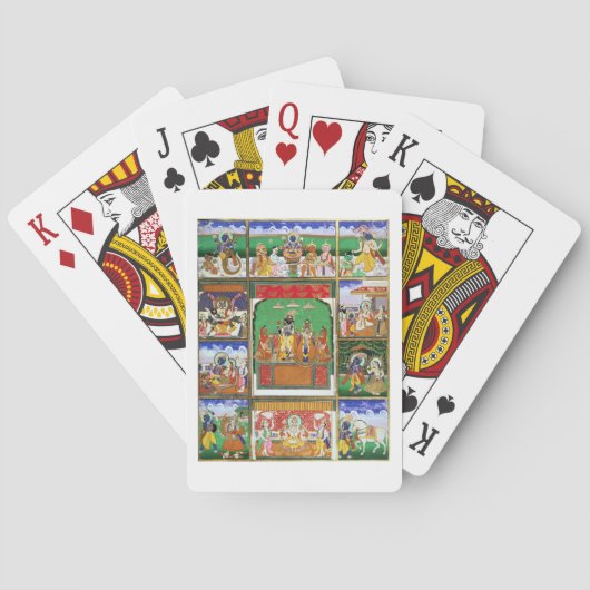 Vishnu im Zentrum seiner zehn Avatare, Jaipur, R Spielkarten (Rückseite)