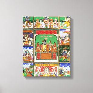 Vishnu in der Mitte seiner zehn Avataras, Jaipur, Leinwanddruck