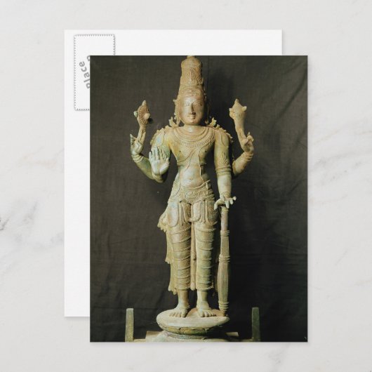 Vishnu, Late Chola Postkarte (Vorne/Hinten)