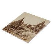 Vishnu Pud und andere Tempel, Benares (Sepia-Foto Fliese (Seite)