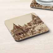 Vishnu Pud und andere Tempel, Benares (Sepia-Foto Getränkeuntersetzer (Linke Seite)