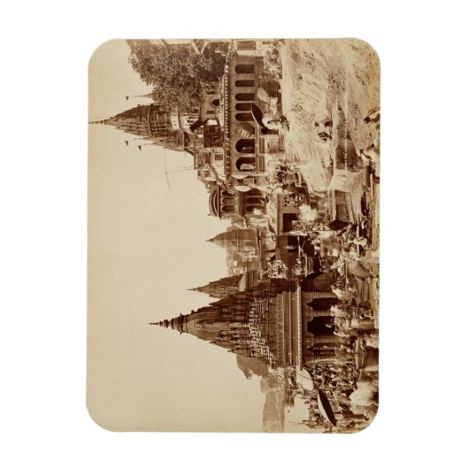 Vishnu Pud und andere Tempel, Benares (sepia Foto Magnet (Vertikal)