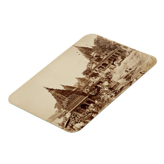Vishnu Pud und andere Tempel, Benares (sepia Foto Magnet (Linke Seite)