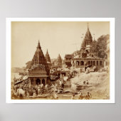 Vishnu Pud und andere Tempel, Benares (sepia Foto Poster (Vorne)