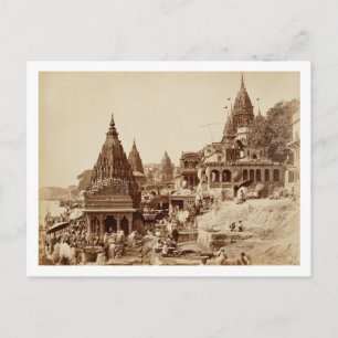 Vishnu Pud und andere Tempel, Benares (sepia Foto Postkarte