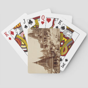 Vishnu Pud und andere Tempel, Benares (Sepia-Foto) Spielkarten