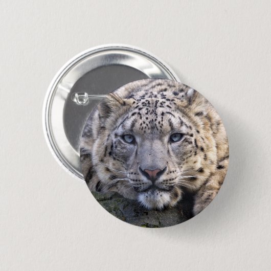 Vishnu Schnee-Leopard-Abzeichen Button (Vorne & Hinten)