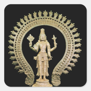 Vishnu, spätes Chola Quadratischer Aufkleber