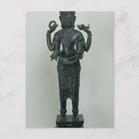 Vishnu-Statue in seiner dreifachen Form Postkarte (Vorderseite)