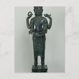 Vishnu-Statue in seiner dreifachen Form Postkarte