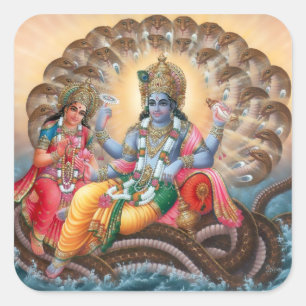 Vishnu u. Lakshmi Aufkleber - Version 2