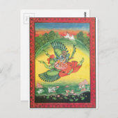 Vishnu und Lakshmi fahren Garuda, die großen Postkarte (Vorne/Hinten)