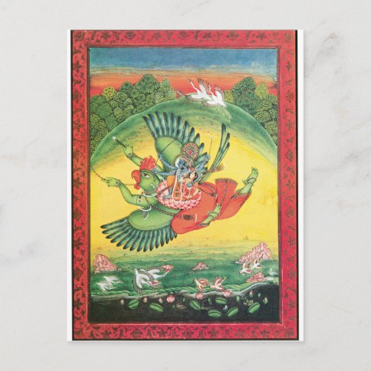 Vishnu und Lakshmi fahren Garuda, die großen Postkarte (Vorderseite)