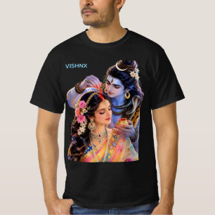 VISHNX Göttliche Liebe Herr Shiva und Parvati Graf T-Shirt