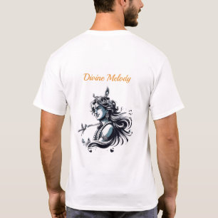 VISHNXE Premium Lord Krishna Flöte Rückendruck Gra T-Shirt