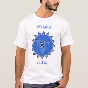 Vishuddha Chakra Blue Petals & Sanskrit Vowels T-Shirt