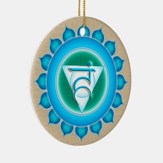 Vishuddha oder Throat 5. Chakra Keramik Ornament (Rechts)