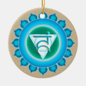 Vishuddha oder Throat 5. Chakra Keramik Ornament (Vorne)
