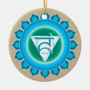 Vishuddha oder Throat 5. Chakra Keramik Ornament