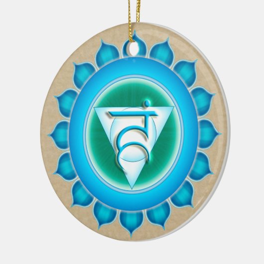 Vishuddha oder Throat 5. Chakra Keramik Ornament (Links)
