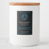 Vishuddha Throat Chakra Candle Label Lebensmitteletikett (Vorderseite)