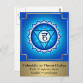Vishuddhi oder Throat Chakra Postcard Postkarte (Vorne/Hinten)