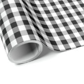 Vishy Checkered Black Gray White Kariert Geschenkpapier (Rolleneckpunkt)