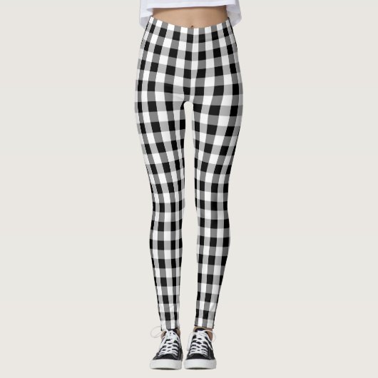 Vishy Checkered Black Gray White Kariert Leggings (Vorderseite)