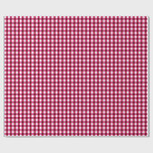 Vishy Checkered Bright Pink Wine White Kariert Geschenkpapier (Flach)