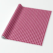Vishy Checkered Bright Pink Wine White Kariert Geschenkpapier (Ungerollt)