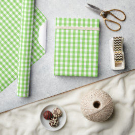 Vishy Checkered Gentle Pastel Green White Kariert Geschenkpapier