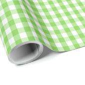 Vishy Checkered Gentle Pastel Green White Kariert Geschenkpapier (Rolleneckpunkt)