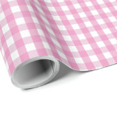 Vishy Checkered Gentle Pastel Pink White Kariert Geschenkpapier (Rolleneckpunkt)