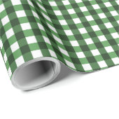 Vishy Checkered Green White Kariert Geschenkpapier (Rolleneckpunkt)