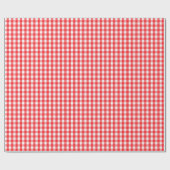 Vishy Checkered Pattern Red White Kariert Geschenkpapier (Flach)